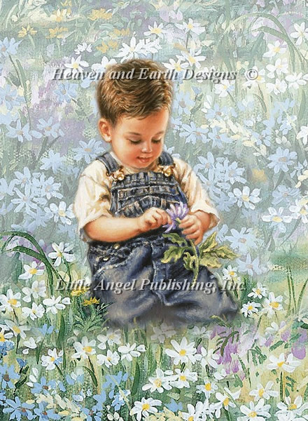 Boy With Daisies - Click Image to Close